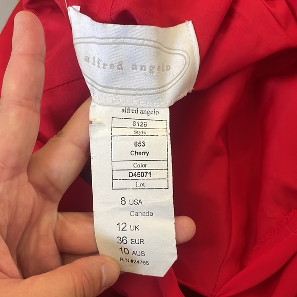 Alfred Angelo Cherry Red Bow Event Dress Vintage - Picture 7 of 7